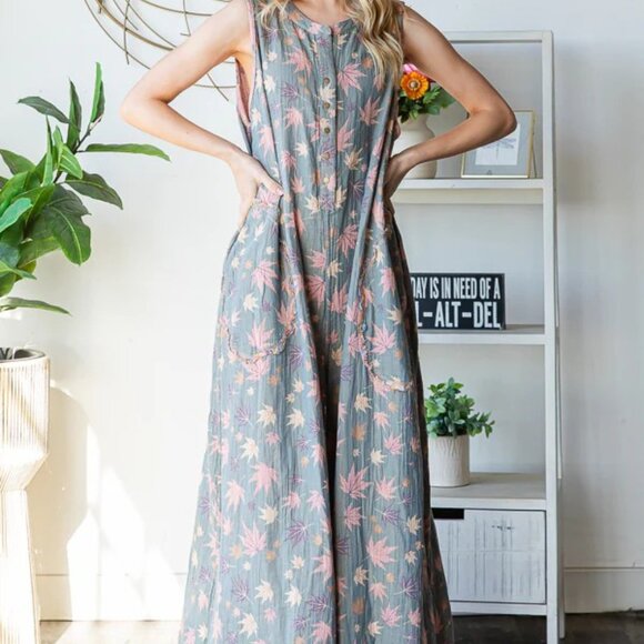 Oli & Hali Reversible Pink and Gray Wide Leg Jumpsuit - Picture 5 of 14